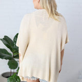 Nixie Oversized Drop Shoulder Cardigan - Cream - FINAL SALE