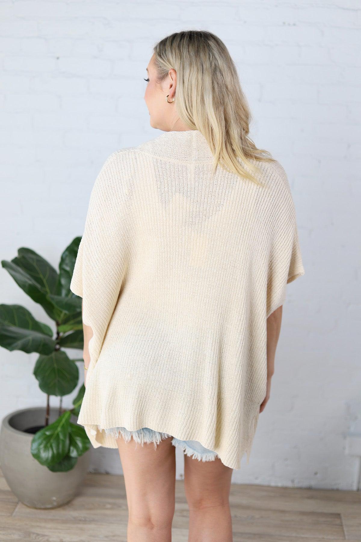 Nixie Oversized Drop Shoulder Cardigan - Cream - FINAL SALE