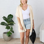 Nixie Oversized Drop Shoulder Cardigan - Cream - FINAL SALE