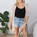 Nixie Oversized Drop Shoulder Cardigan - Shell - FINAL SALE