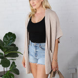 Nixie Oversized Drop Shoulder Cardigan - Shell - FINAL SALE