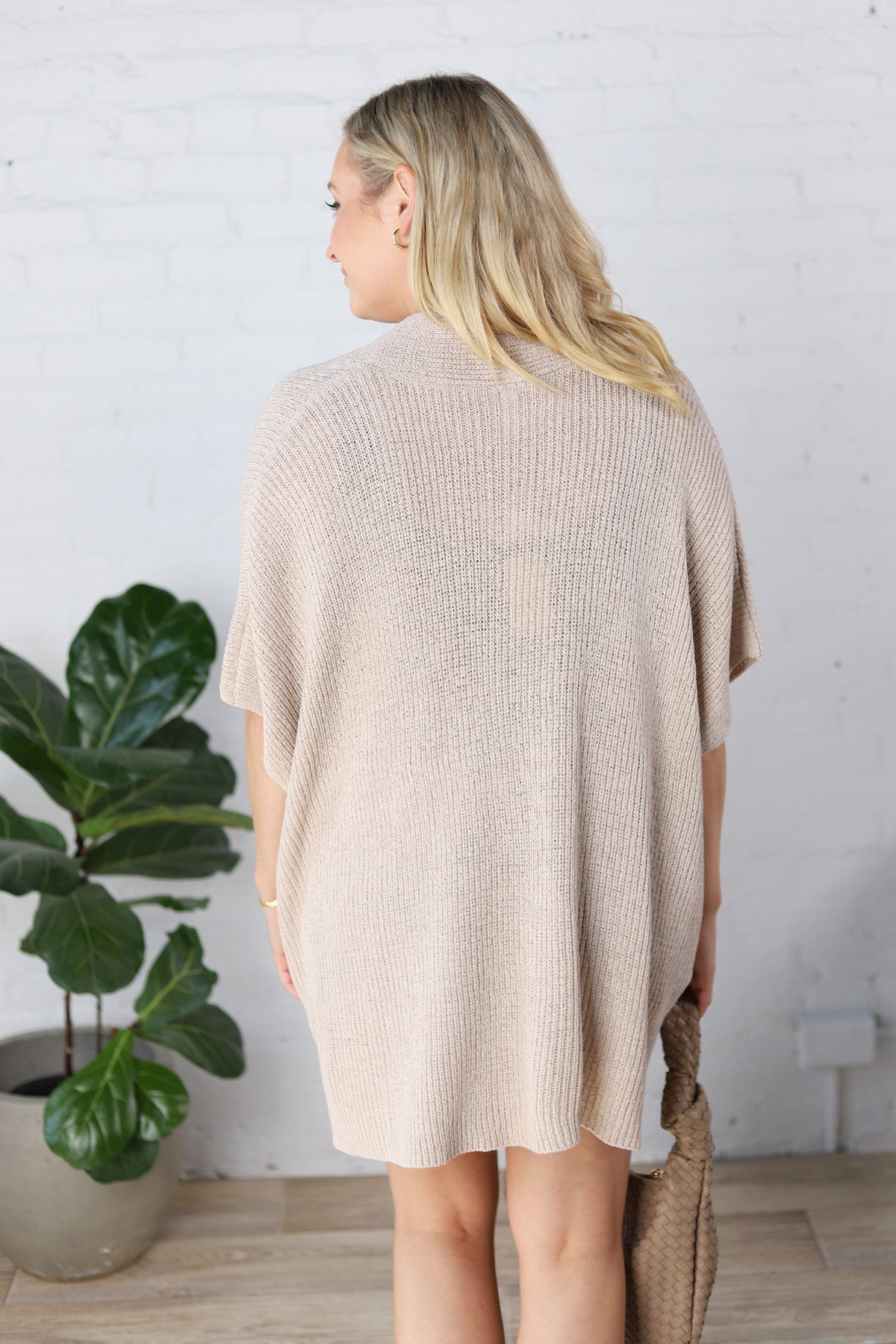 Nixie Oversized Drop Shoulder Cardigan - Shell - FINAL SALE