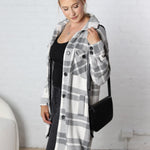 Noah Wool Like Long Plaid Shacket