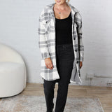 Noah Wool Like Long Plaid Shacket