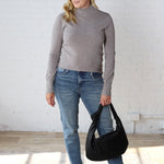 Noelia Long Sleeve Mock Neck Sweater - Heather Smoke