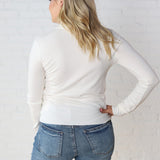 Noelia Long Sleeve Mock Neck Sweater - Ivory