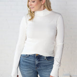 Noelia Long Sleeve Mock Neck Sweater - Ivory