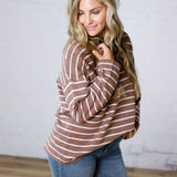 Noella Lightweight Striped Sweater - Mocha