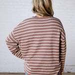 Noella Lightweight Striped Sweater - Mocha