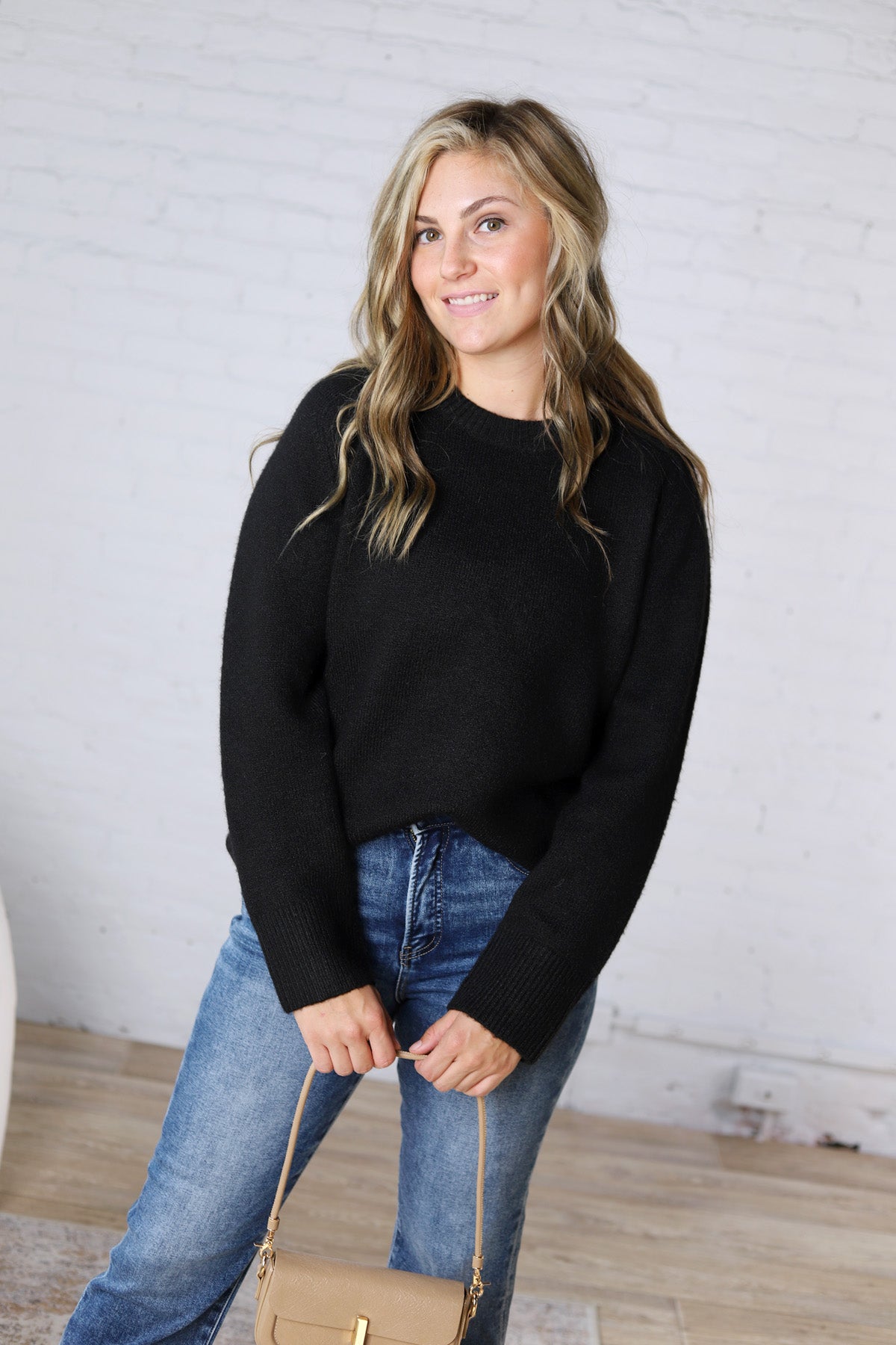 Noemie Relaxed Fit Everyday Sweater - Black
