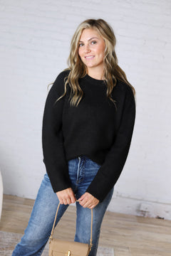 Noemie Relaxed Fit Everyday Sweater - Black