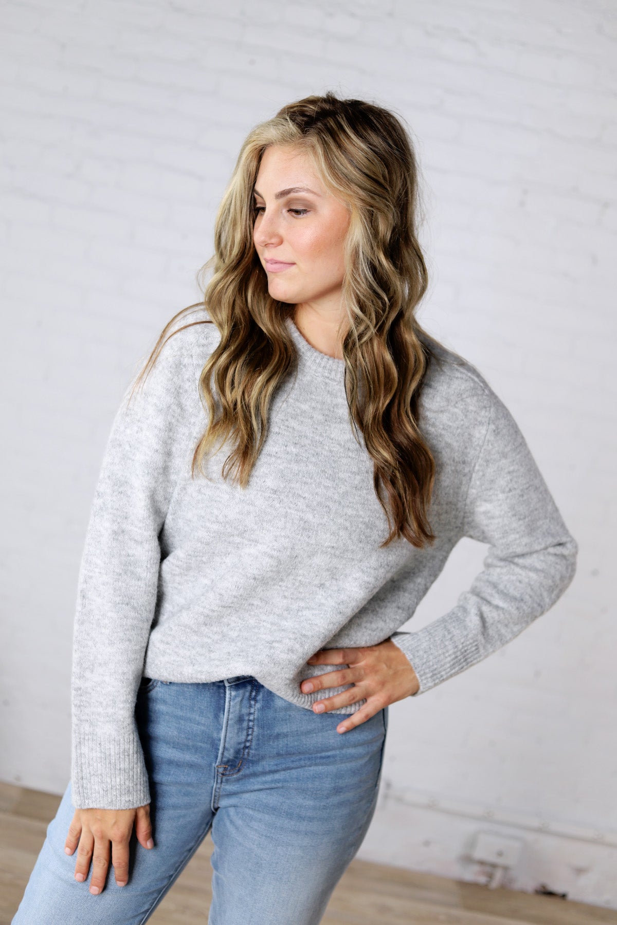 Noemie Relaxed Fit Everyday Sweater - Heather Grey