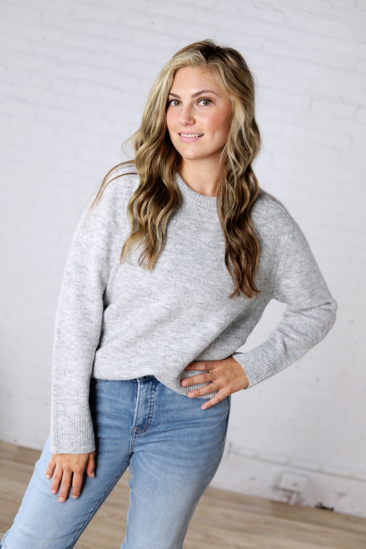Noemie Relaxed Fit Everyday Sweater - Heather Grey