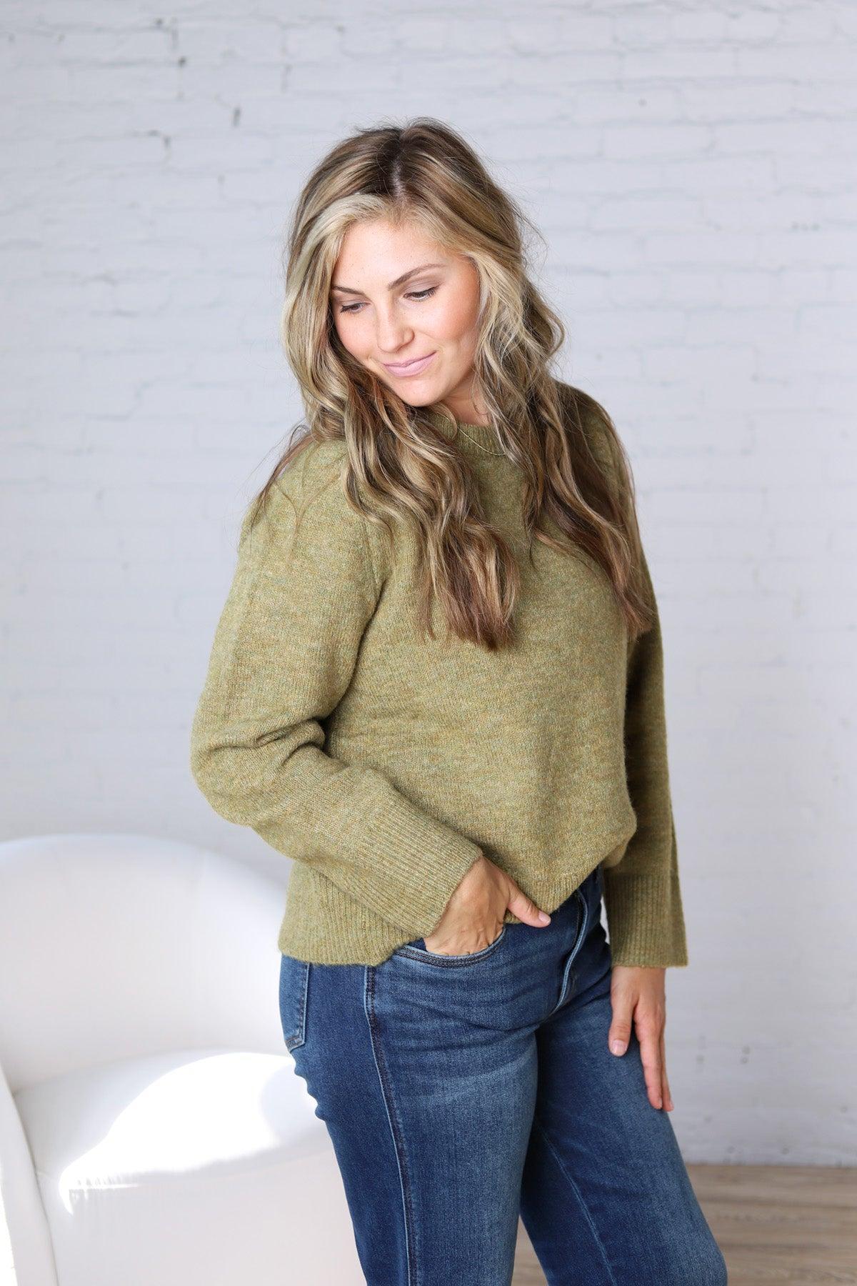 Noemie Relaxed Fit Everyday Sweater - Moss