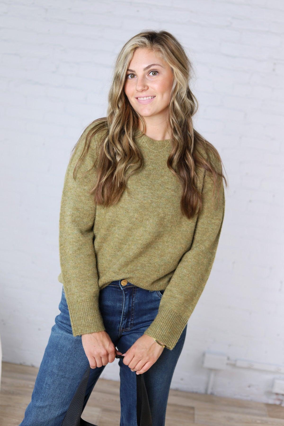 Noemie Relaxed Fit Everyday Sweater - Moss