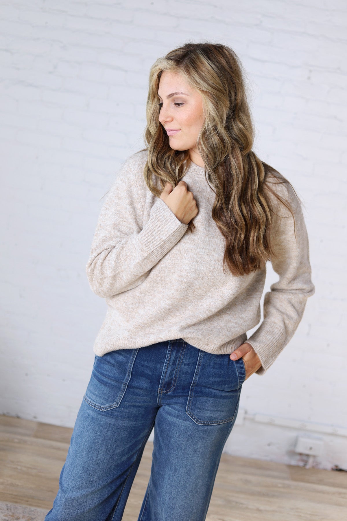 Noemie Relaxed Fit Everyday Sweater - Taupe