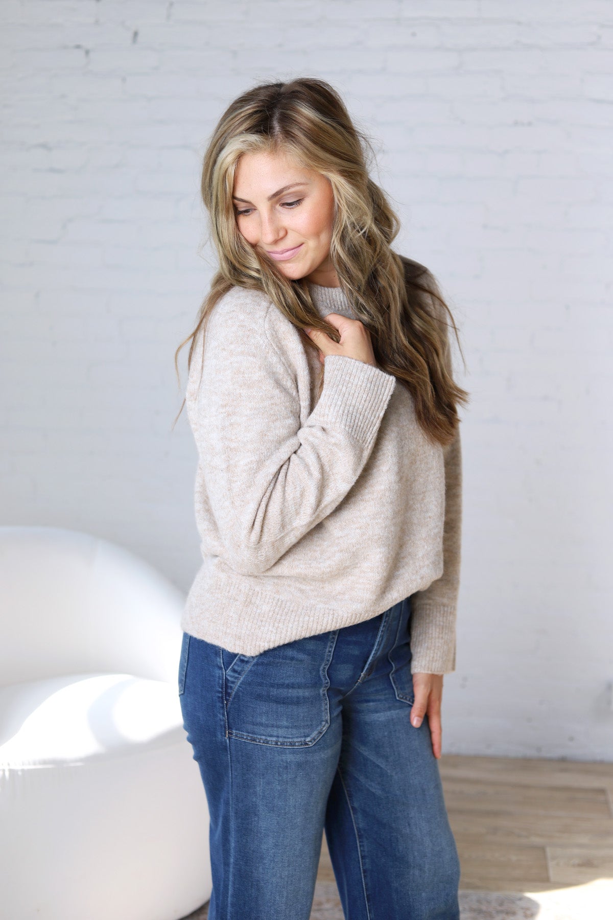 Noemie Relaxed Fit Everyday Sweater - Taupe