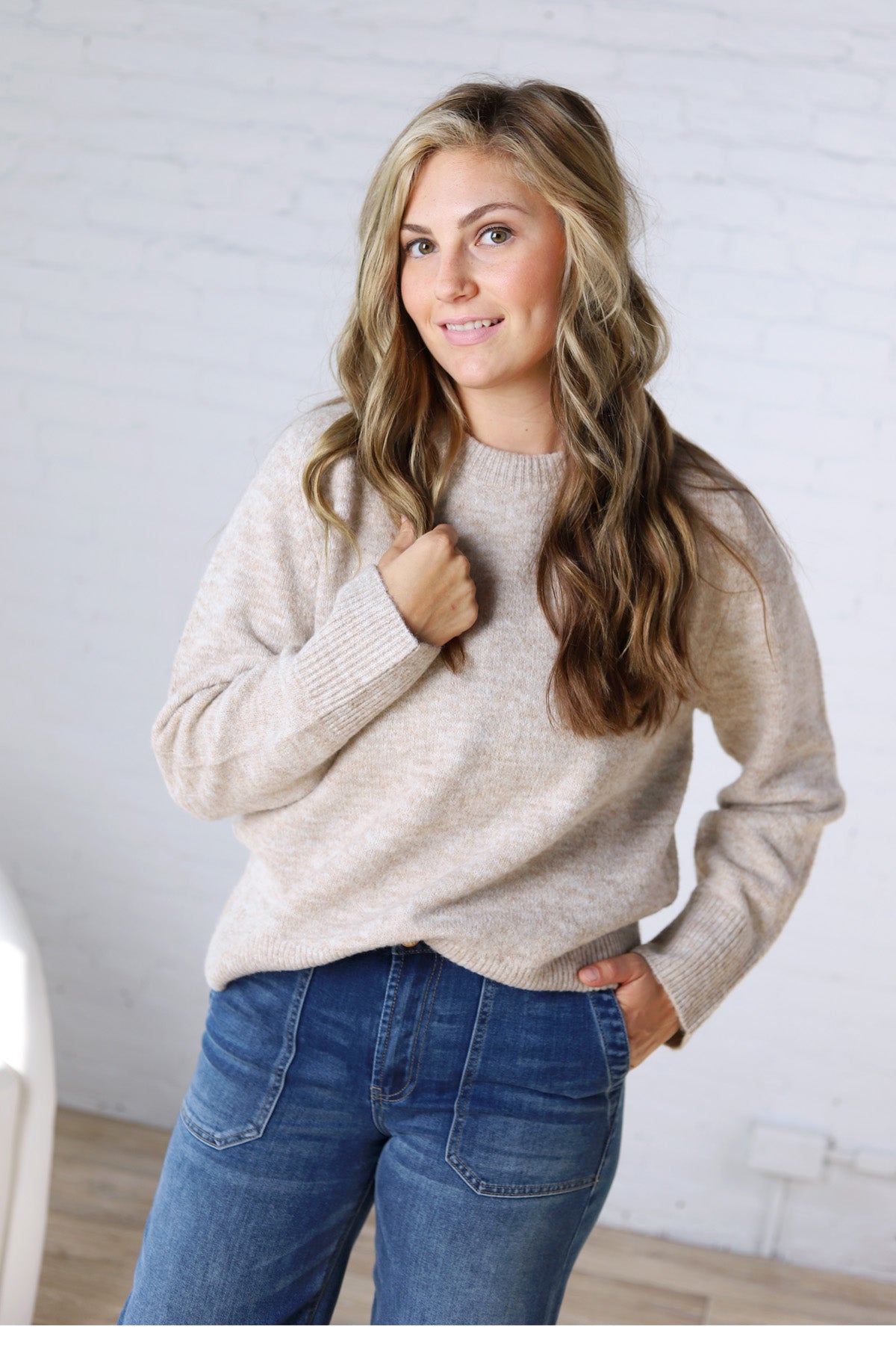 Noemie Relaxed Fit Everyday Sweater - Taupe