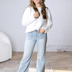 Noemie Relaxed Fit Everyday Sweater - White FINAL SALE