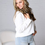 Noemie Relaxed Fit Everyday Sweater - White FINAL SALE