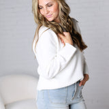 Noemie Relaxed Fit Everyday Sweater - White FINAL SALE