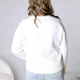 Noemie Relaxed Fit Everyday Sweater - White FINAL SALE