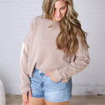 Nolae Boat Neck Lightweight Sweater - Oatmeal