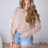 Nolae Boat Neck Lightweight Sweater - Oatmeal