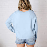 Nolae Boat Neck Lightweight Sweater - Sky