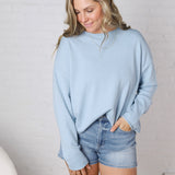 Nolae Boat Neck Lightweight Sweater - Sky