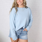 Nolae Boat Neck Lightweight Sweater - Sky