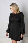 Nolie Black Puff Sleeve Mini Dress - Final Sale