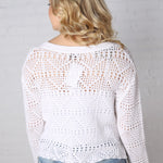 Nolie Crochet Cropped Sweater - Off White