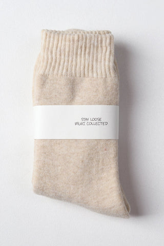 Noor LuxBlend Crew Socks - Khaki