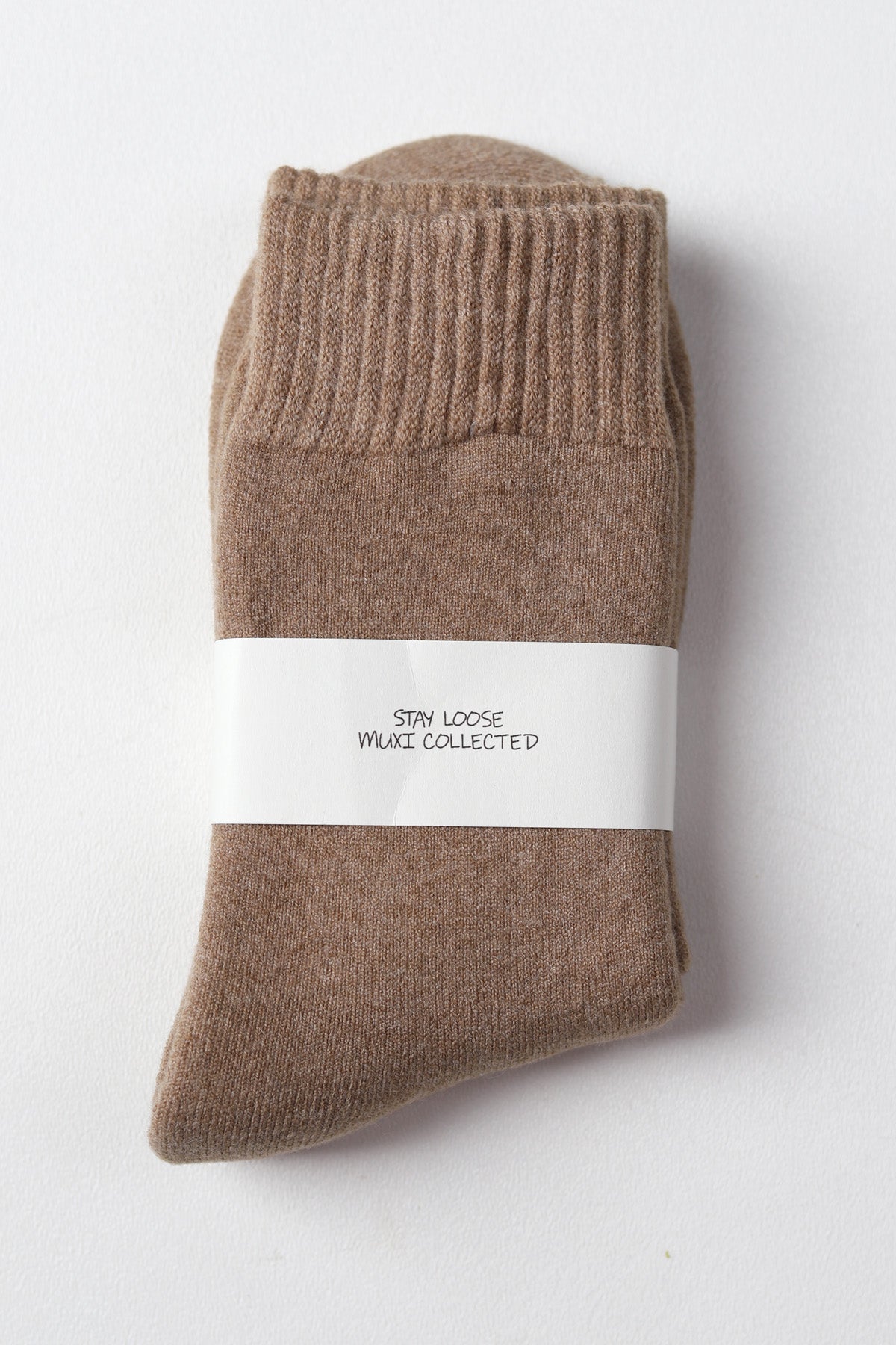 Noor LuxBlend Crew Socks - Light Coffee