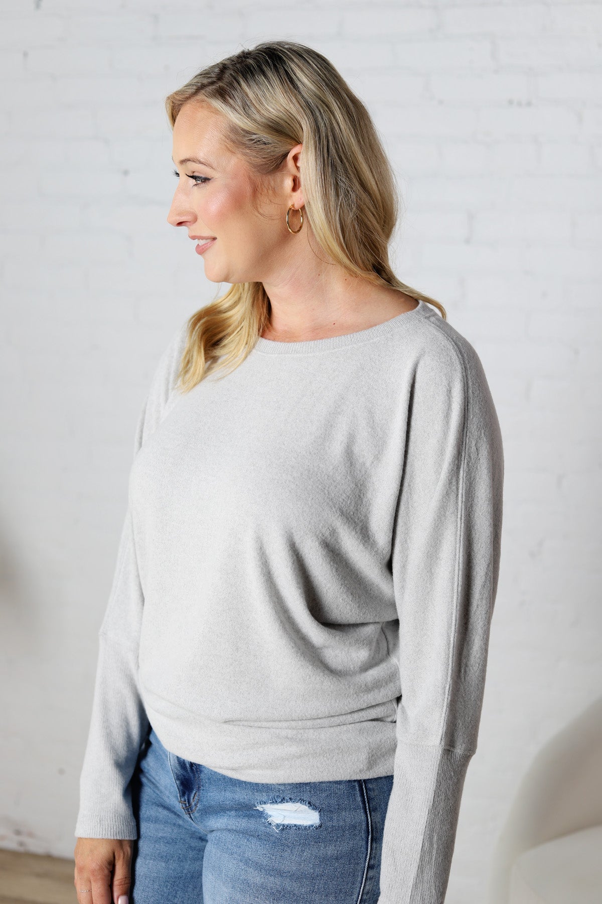 Nova Basic Long Sleeve Dolman - Charcoal