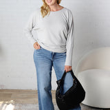 Nova Basic Long Sleeve Dolman - Charcoal