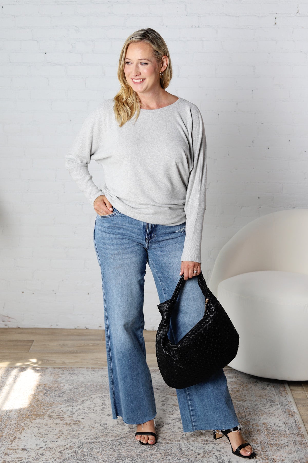 Nova Basic Long Sleeve Dolman - Charcoal