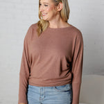 Nova Basic Long Sleeve Dolman - Chestnut