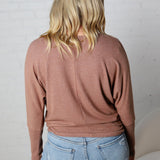 Nova Basic Long Sleeve Dolman - Chestnut