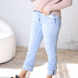 Novara Mid-Rise Cuffed Straight Leg - Light Beach Blue - FINAL SALE