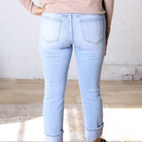 Novara Mid-Rise Cuffed Straight Leg - Light Beach Blue - FINAL SALE