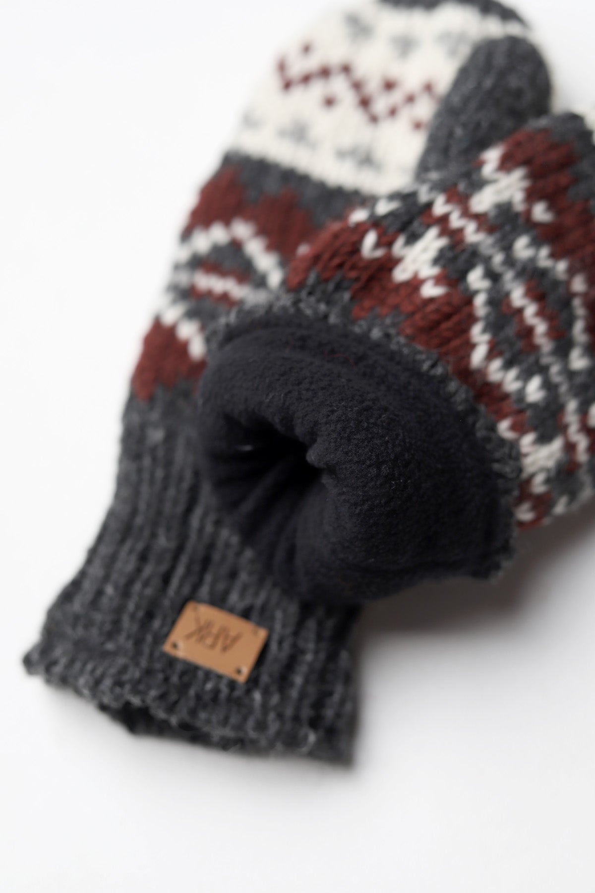 Nuevo 100% Wool Cuff Mittens - Charcoal