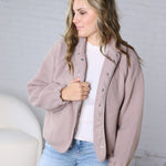 Nyla Thermal Fleece Jacket w/ Pockets - Earth Grey