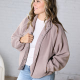 Nyla Thermal Fleece Jacket w/ Pockets - Earth Grey