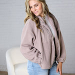 Nyla Thermal Fleece Jacket w/ Pockets - Earth Grey