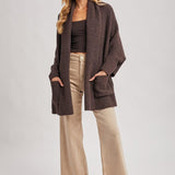Nysa Blanket Wrap Cardigan - Espresso