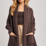 Nysa Blanket Wrap Cardigan - Espresso
