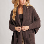 Nysa Blanket Wrap Cardigan - Espresso
