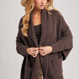 Nysa Blanket Wrap Cardigan - Espresso
